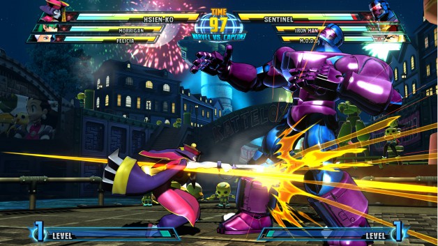 Marvel vs Capcom 3: Kampf zwischen Hsien-ko und Sentinel